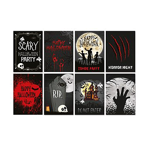 Cartaz Decorativo Noite do Terror Halloween 25x35cm 8 Unidades - Cromus - Rizzo