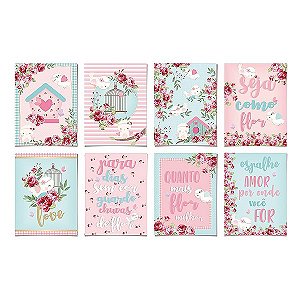Kit Cartaz Decorativo Festa Jardim Encantado - 8 unidades - Cromus - Rizzo Festas
