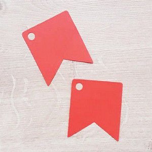 Tag Bandeirinha Festa Junina Vermelho - 4,5 X 5,5 cm - 10 Unidades - Rizzo