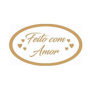 Etiqueta Adesiva Feito com Amor com 100 un. Rizzo