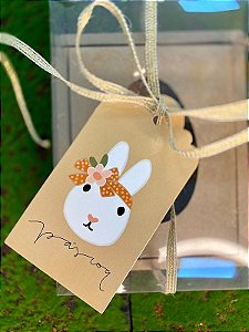 Tag Decorativa Páscoa Bege Coelha - 5 unidades - Rizzo