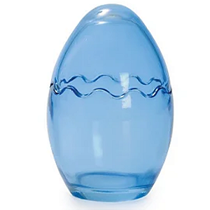 Ovo de Vidro Azul P - 9cm x 6cm - Cromus Páscoa - Rizzo Embalagens