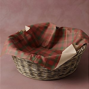 Folha de Papel para Presente de Natal Kraft Xadrez - 70x69cm - 25 unidades - Rizzo