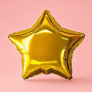 Balão de Festa Metalizado 5" 13,2x15cm - Estrela Dourada - 6 unidades - Rizzo