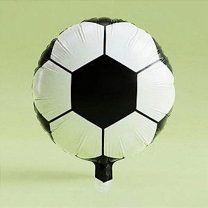 Balão de Festa Metalizado 18" 45cm - Bola de Futebol   - 1 unidade - Rizzo