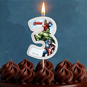 Vela Pick - Vingadores Nº3 - 13cm - 1 unidade - Disney Original - Rizzo