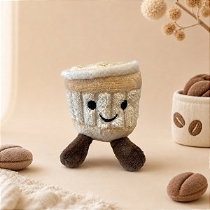 Chaveiro de Pelúcia Café - Bege claro - 9x6,5cm - 1 unidade - Rizzo