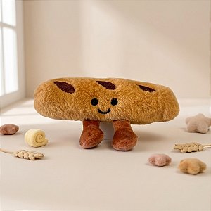 Chaveiro de Pelúcia Baguete - Bege - 14x8cm - 1 unidade - Rizzo