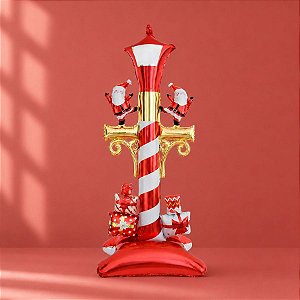 Balão de Festa Microfoil - Poste Natalino - 150x61cm  - 1 unidade - Rizzo
