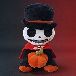 Esqueleto de Pelúcia com Capa e Abóbora - 15x26x14cm - Halloween - 1 unidade - Rizzo