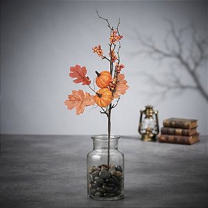Enfeite de Halloween - Galho de Abóbora e Frutinhas - 50cm - 1 unidade - Cromus - Rizzo