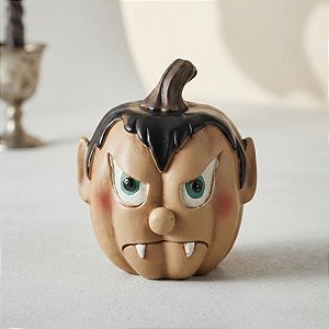 Enfeite Decorativo de Halloween em Resina - Abóbora Vampiro - 12x9,5x8,5cm - 1 unidade - Cromus - Rizzo