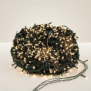Cordão de LED Luz Branca Quente com Fio Verde 1500 Leds - 60m Bivolt - 1 unidade - Cromus - Rizzo