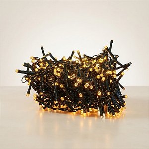 Cordão de LED Luz Âmbar com Fio Verde 500 Leds - 10m Bivolt - 1 unidade - Cromus - Rizzo