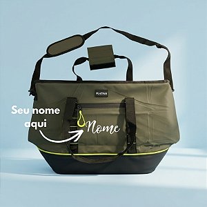 Bolsa Térmica com Alça 26L Personalizado com Nome - Verde e Preto - 51x34x24cm - 1 unidade - Rizzo