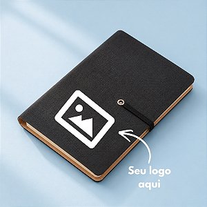 Mini Caderno Capa Mole com Sticky Notes Personalize com Logo - Preto - 14,3x10cm - 1 unidade - Rizzo