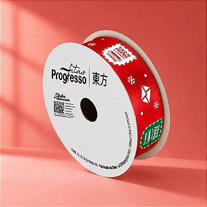 Fita de Cetim 22mm x 10m - Caixas de Correio de Natal - ECF005S Cor 308 - Rolo 10m - 1 unidade - Progresso - Rizzo