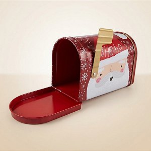 Lata de Natal de Metal - Caixa de Correio Noel Ho Ho Ho - 13,5x10x8cm - 1 unidade - Rizzo
