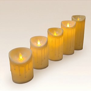 Kit Velas Eletrônicas de Led Realista - Branca - 5 unidades - Rizzo