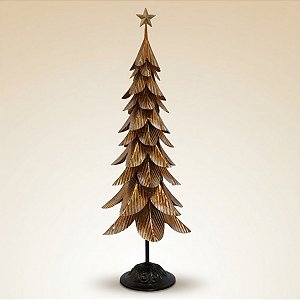 Árvore de Natal de Ferro - Dourado Nevado  - 30x95x30cm - 1 unidade - Rizzo