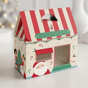 Caixa Maleta de Natal com Visor - Surpresa do Noel - M 15x8x21cm - 1 unidade - Cromus - Rizzo