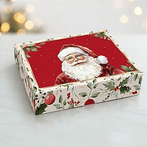 Caixa Retangular para Presente - Tampa/Fundo New - Natal Afetivo - G 30x24x6cm - 1 unidade - Cromus - Rizzo
