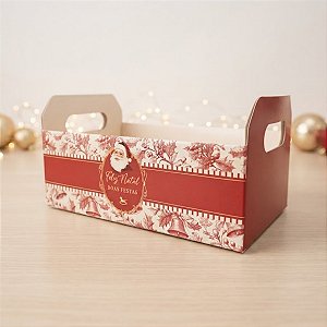 Caixote de Papel Cartão - Nostalgia - Vermelho - M 22x15x8cm - 1 unidade - Cromus - Rizzo