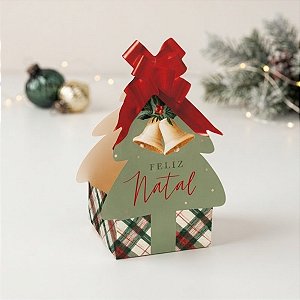 Caixa Para Panetone 100g - Árvore Memórias - Verde - 9x9x17cm - 10 unidades - Cromus - Rizzo