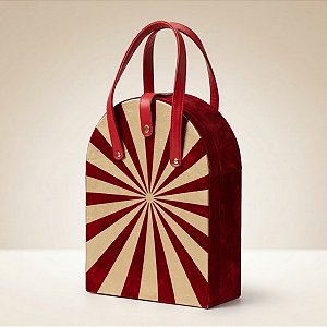 Bolsa de Natal com Fecho - Espiral Vermelho e Ouro - 24x33x11cm - 1 unidade - Cromus - Rizzo