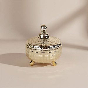 Pote Decorativo Esférico em Cerâmica - Ouro - 11x9,5cm - 1 unidade - Cromus - Rizzo