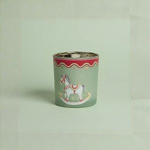 Porta Velas de Vidro - Balanço de Cavalo - 8x7x7cm - 1 unidade - Cromus - Rizzo