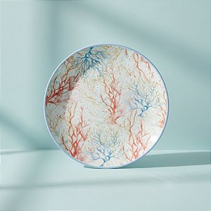 Sousplat Corais - Azul e Laranja - 32,5cm - 1 unidade - Cromus - Rizzo