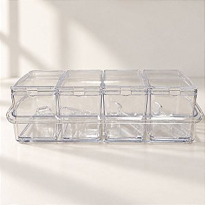 Conjunto Porta Condimento de Polímero Termoplástico - 22,5x9,5x7cm - 9 unidades - Rizzo