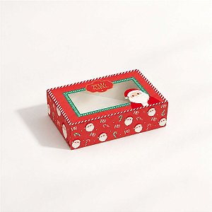 Caixa Divertida com Visor - Surpresa do Noel - Vermelha - M 12x8x3,5cm - 10 unidades - Cromus - Rizzo