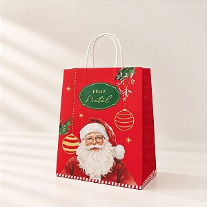 Sacola para Panetone - Natal Afetivo - Vermelho - 27,5x22x16cm - 1 unidade - Cromus - Rizzo