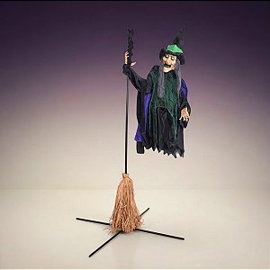Enfeite Decorativo De Halloween Com Som e Luz - Bruxa Aretha - 1,90m - 1 unidade - Cromus - Rizzo