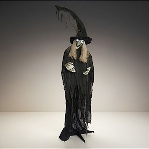 Enfeite Decorativo De Halloween Com Som, Luz e Movimento - Bruxa Martina - 1,67m - 1 unidade - Cromus - Rizzo