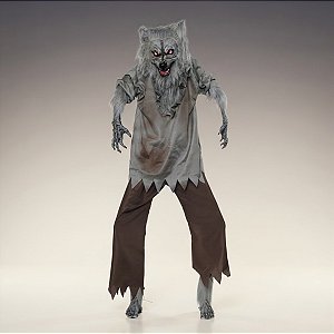 Enfeite Decorativo De Halloween Com Som, Luz e Movimento - Lobisomen Zygar - 1,84m - 1 unidade - Cromus - Rizzo