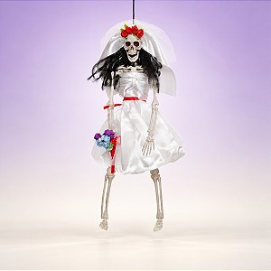 Enfeite Decorativo de Halloween Para Pendurar - Esqueleto Noiva Dursilla - 10x40x6cm - 1 unidade - Cromus - Rizzo