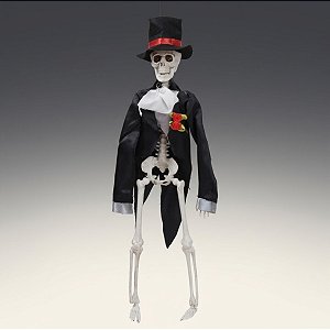 Enfeite Decorativo de Halloween Para Pendurar - Esqueleto Noivo Salem - 10x40x6cm - 1 unidade - Cromus - Rizzo