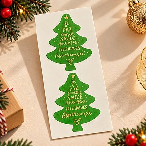 Adesivo Decorativo de Natal - Árvore Verde de Natal- Ref.2471 - 4,5x3,5cm  - 30 unidades - Stickr - Rizzo