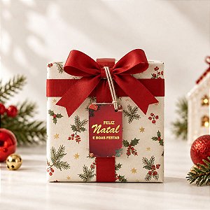 Tag Retangular Decorativa de Natal com Sisal - Feliz Natal e Boas Festas - 6x4cm - 10 unidades - Rizzo