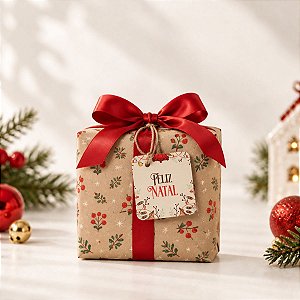 Tag Quadrada Decorativa de Natal com Sisal - Feliz Natal Pisca-Pisca Colorido - 5x5cm - 10 unidades - Rizzo