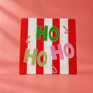Guardanapo de Papel Natalino - Hohoho - Listras - 32,5x32,5cm - 20 unidades - Cromus - Rizzo