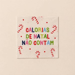 Guardanapo de Papel Natalino - Calorias de Natal Não Contam - 32,5x32,5cm - 20 unidades - Cromus - Rizzo