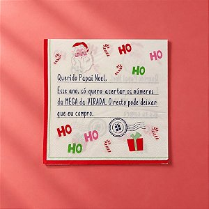 Guardanapo de Papel Natalino -  Mensagem Mega da Virada - 32,5x32,5cm - 20 unidades - Cromus - Rizzo