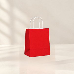 Sacola de Papel Mini - Vermelho - 14x11x6cm - 10 unidades - Cromus - Rizzo