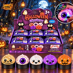Squishy Halloween Mystery Dumpling com Led e Glitter - Antiestresse - Surpresa - 1 unidade - Rizzo