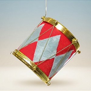 Enfeite para Pendurar de Natal - Tambor Vermelho e Azul - 7x8x7cm - 1 unidade - Cromus - Rizzo
