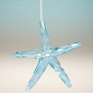 Enfeite Decorativo para Pendurar - Estrela do Mar Azul - 11,5x12x2cm - 1 unidade - Cromus - Rizzo